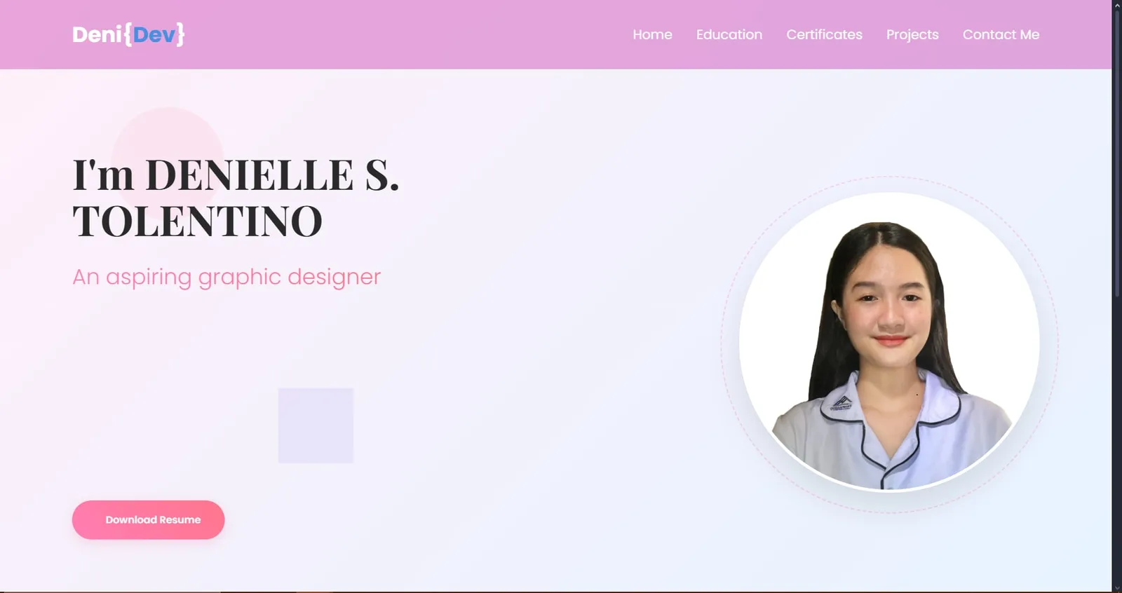 DeniDev — Designer Portfolio screenshot 1