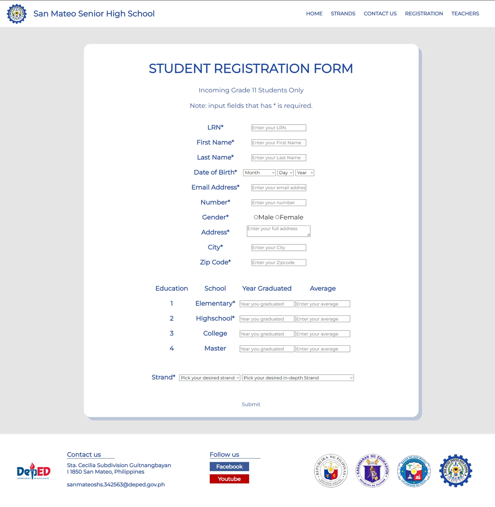 San Mateo Senior High School Website screenshot 3