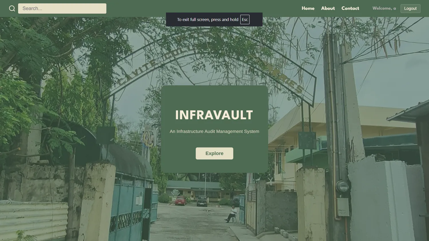 InfraVault — CvSU Naic Infrastructure Audit screenshot 1
