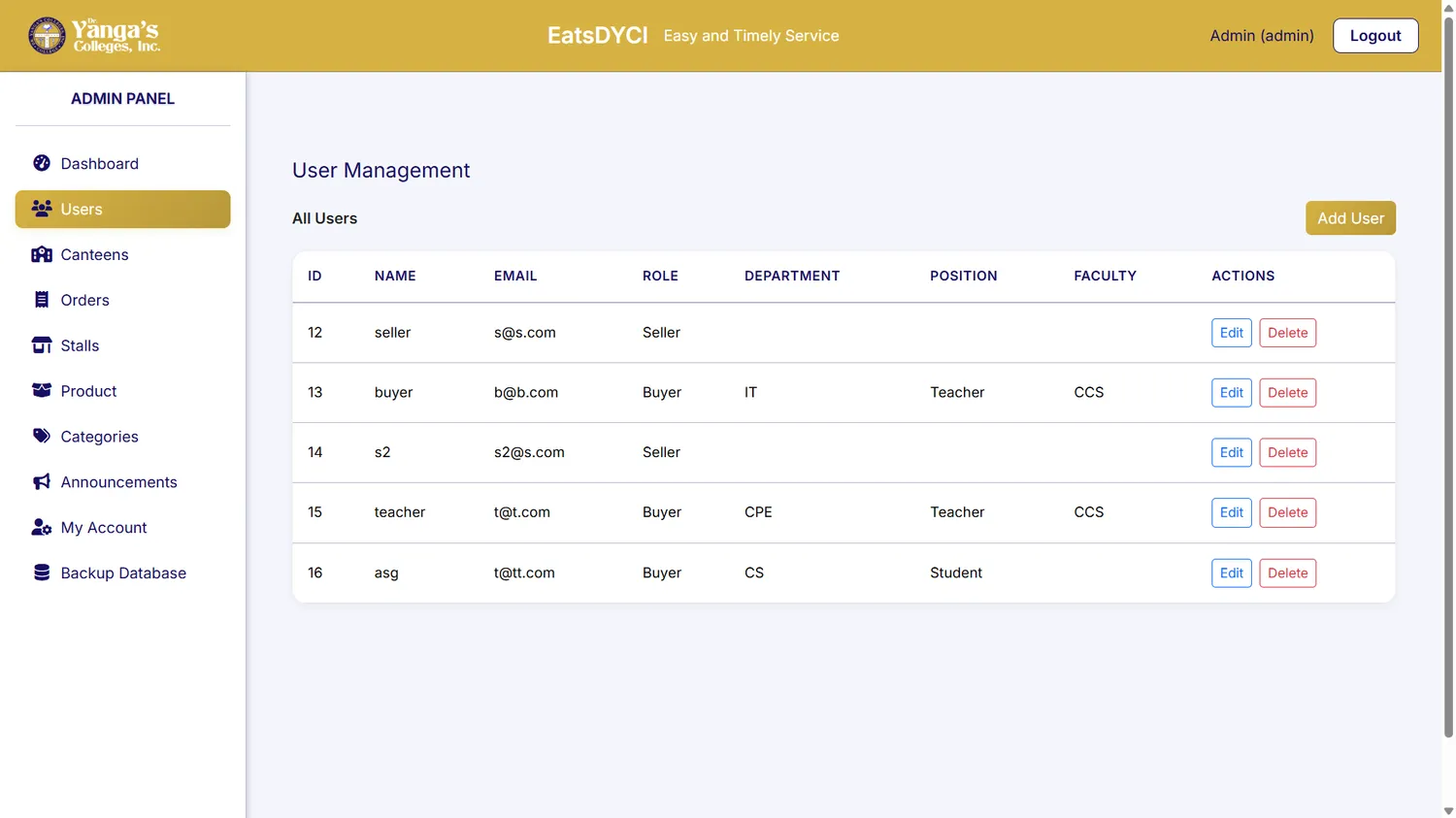 EatsDYCI Canteen Management screenshot 3