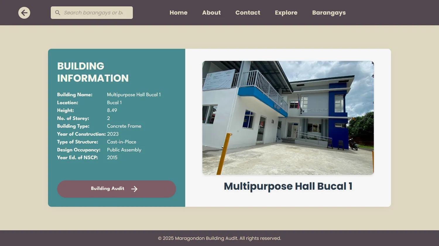 Maragondon Building Audit screenshot 1