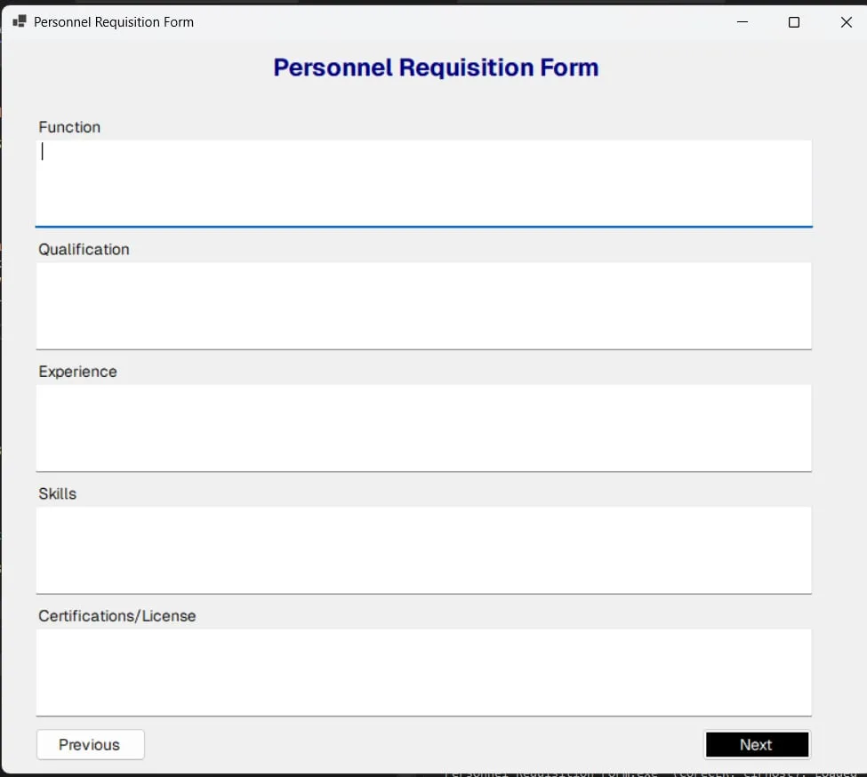 Personnel Requisition Form screenshot 4