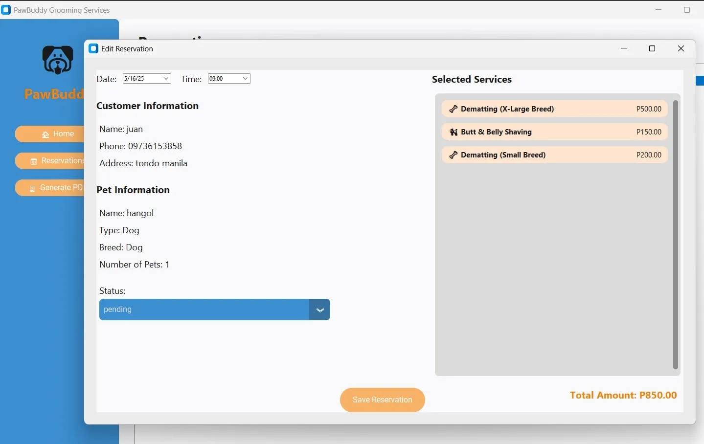 PawBuddy Grooming Reservation screenshot 2