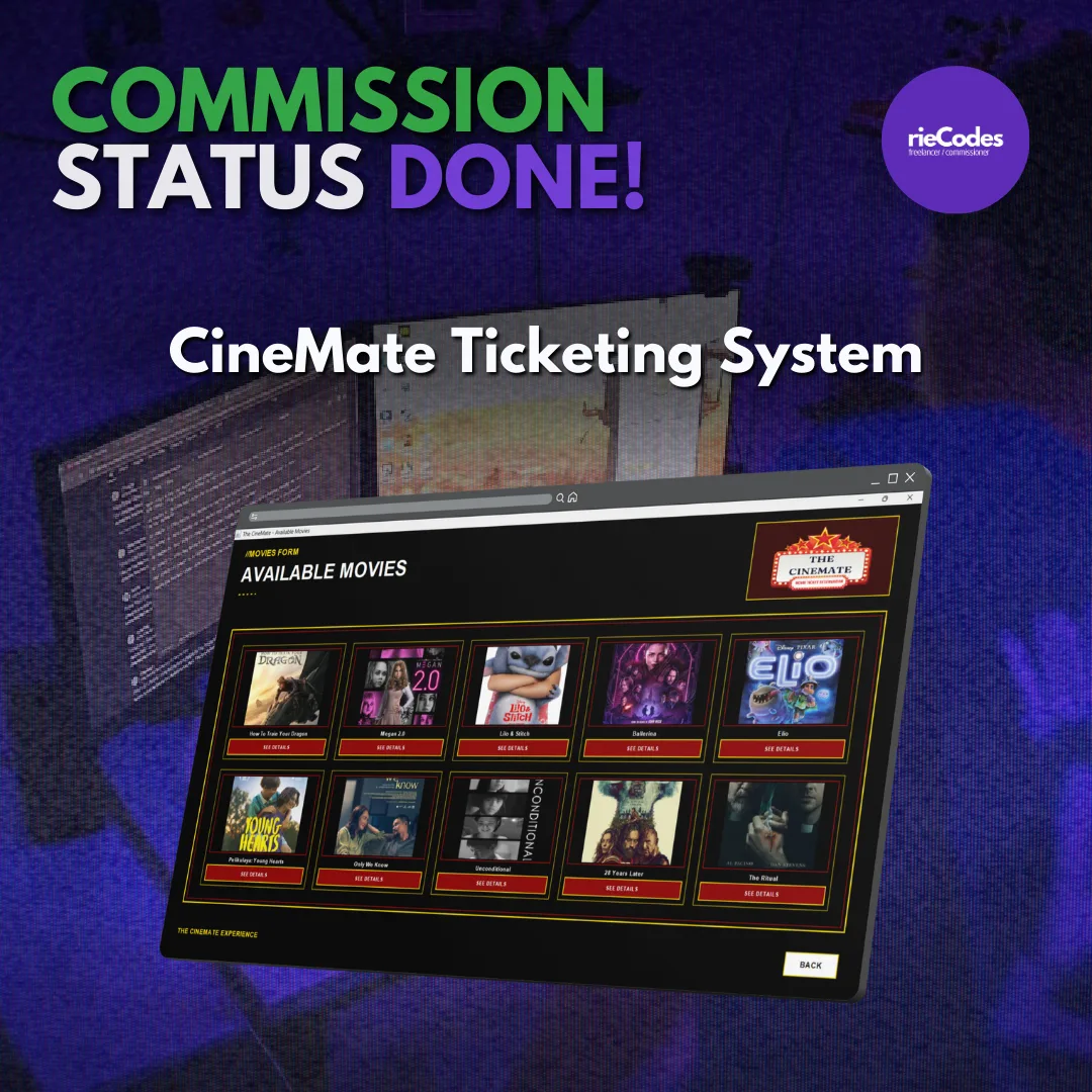 CineMate Ticketing System screenshot 2