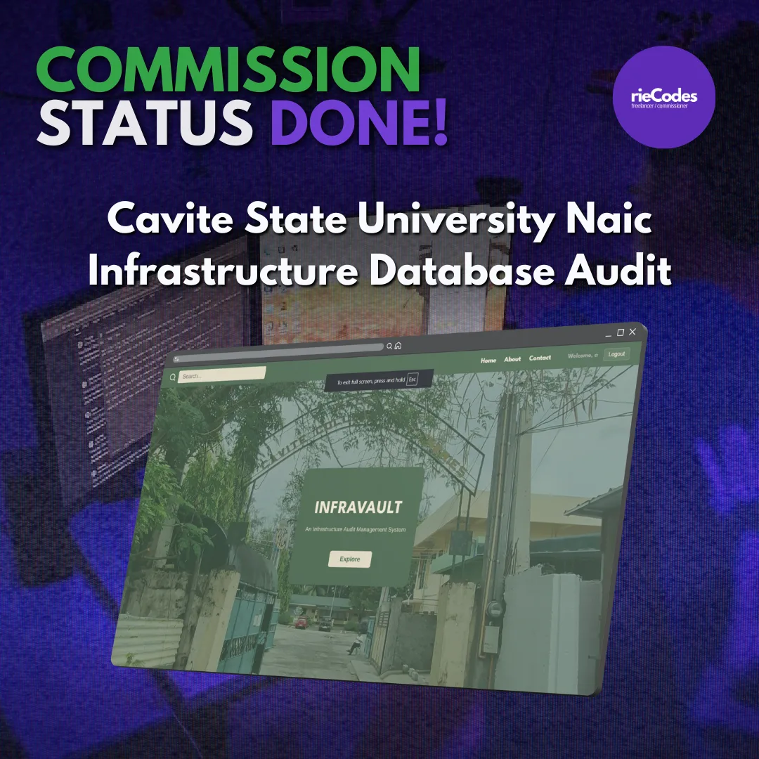 InfraVault – CvSU Naic Infrastructure Audit screenshot 1