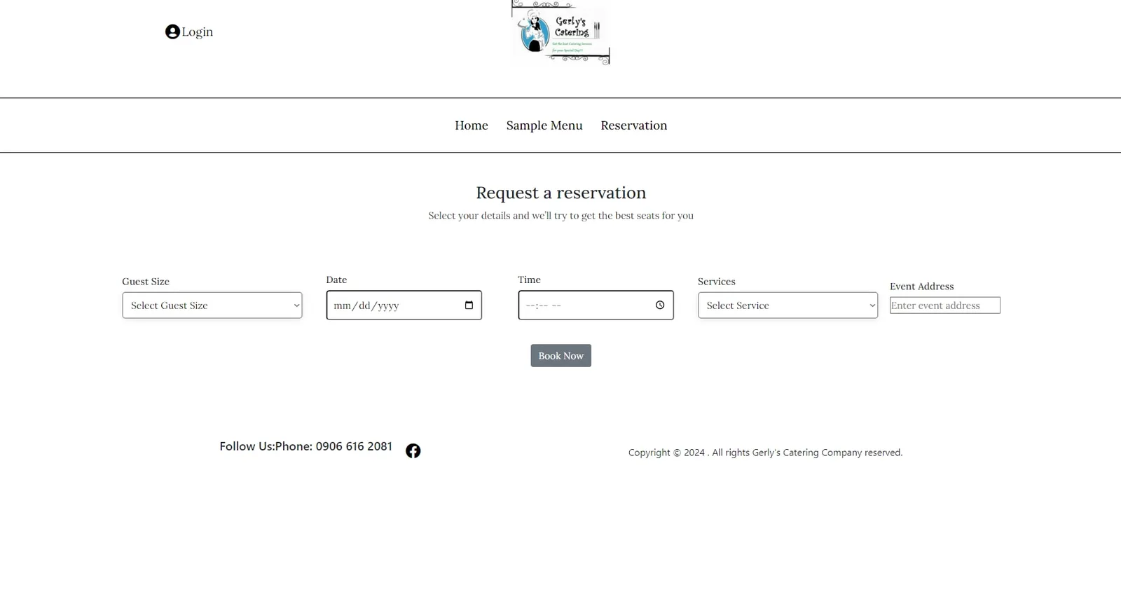 Gerlys Catering Reservation screenshot 2