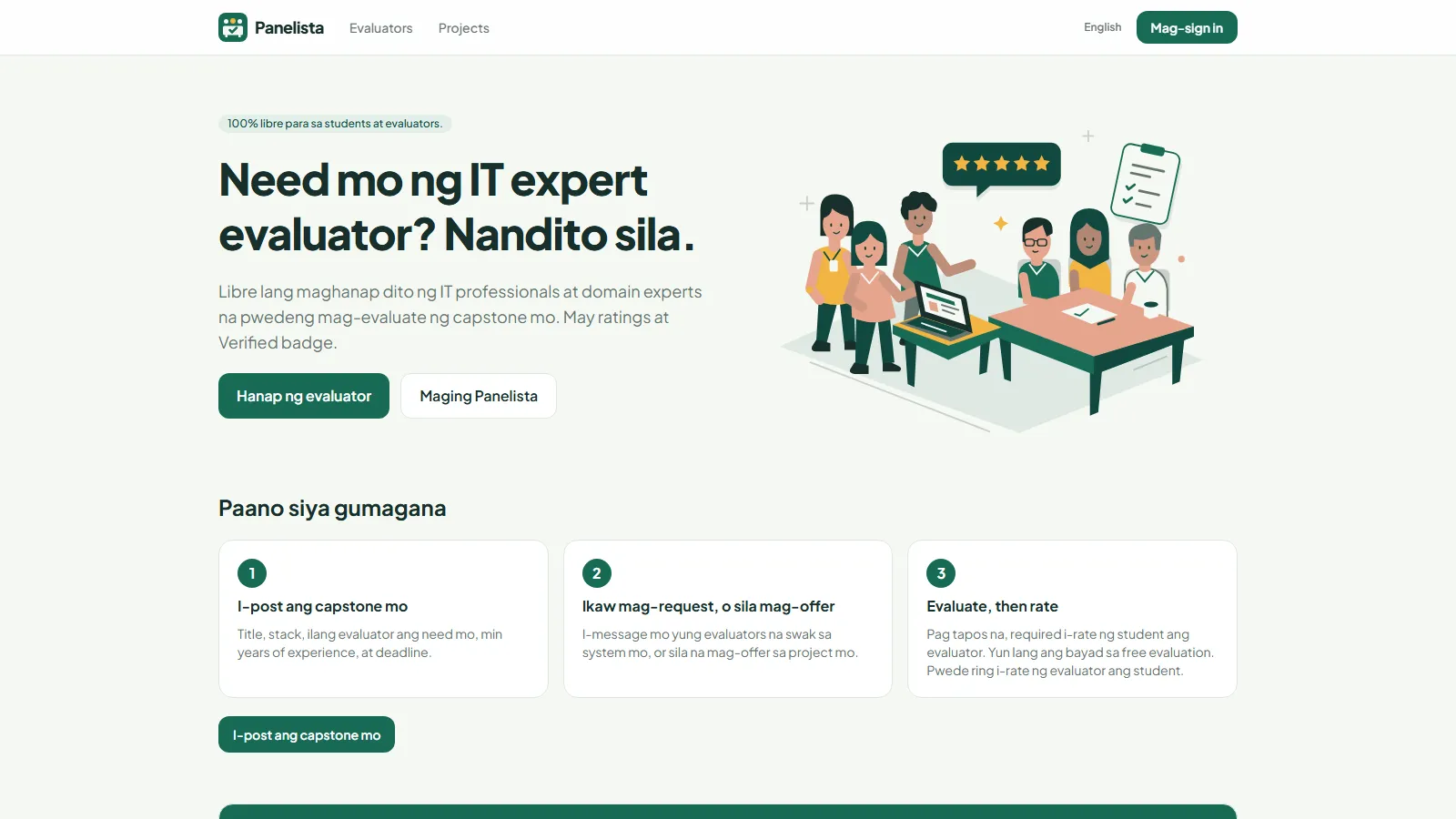 Panelista: Capstone Evaluator Marketplace screenshot 1