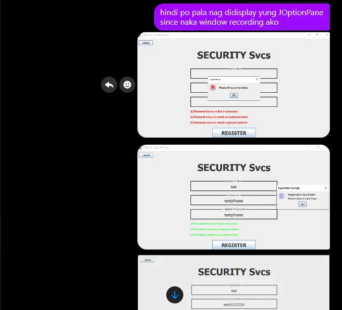 Security Svcs Registration screenshot 1